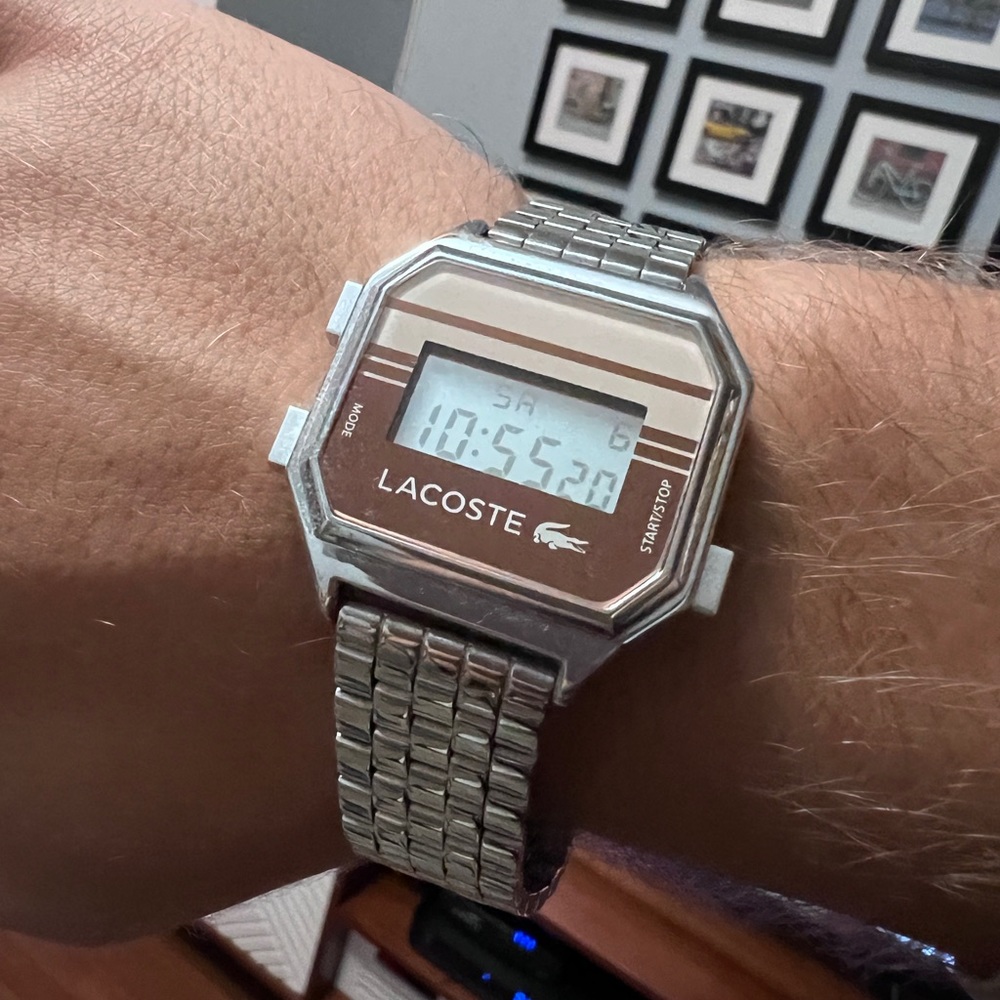 Retro-style LACOSTE Metal Watch